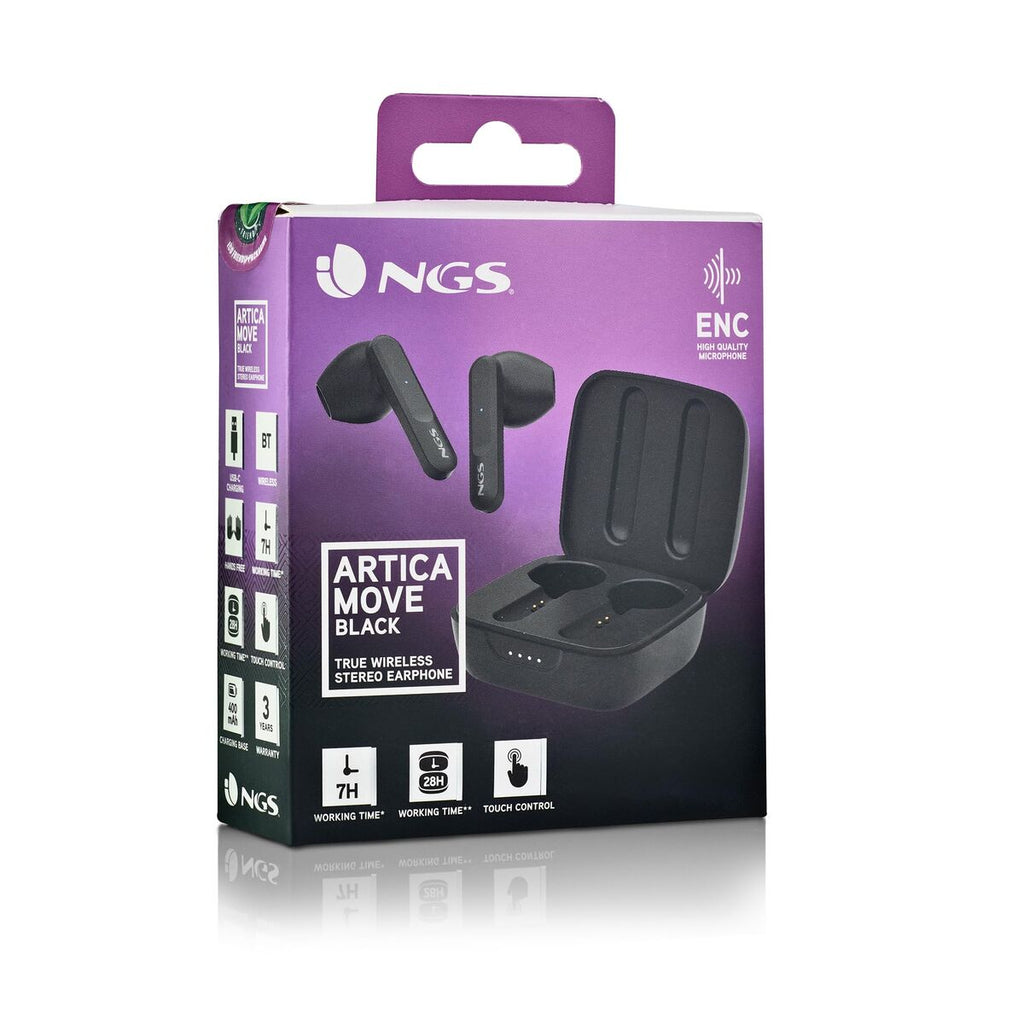 Headphone with Microphone NGS ARTICAMOVEBLACK Black NGS