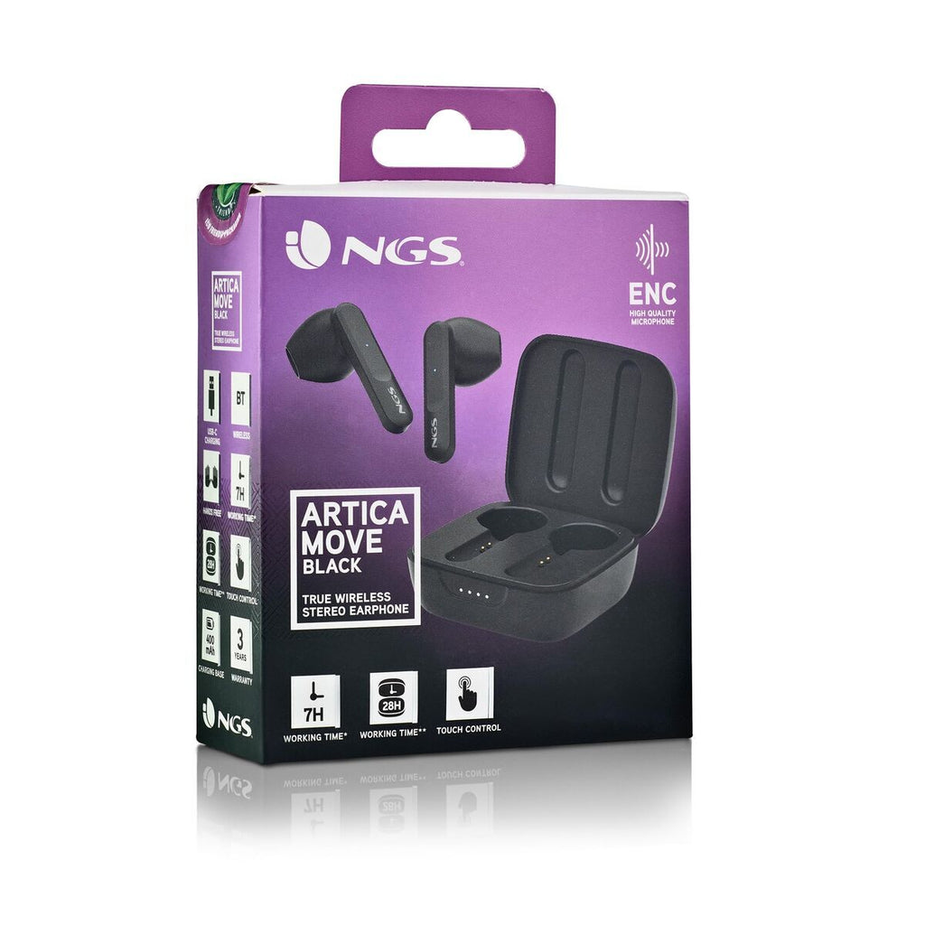 Headphone with Microphone NGS ARTICAMOVEBLACK Black NGS