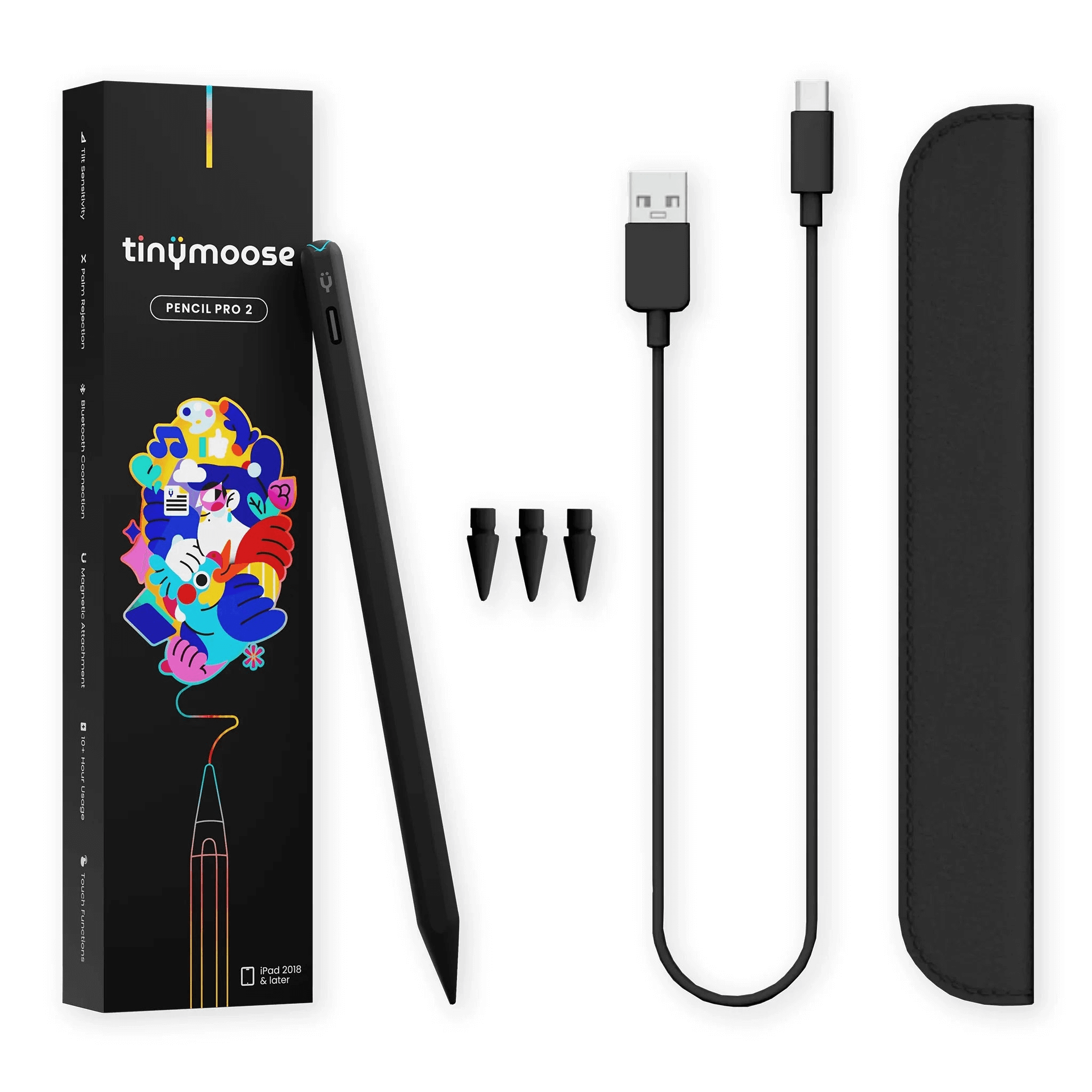 Pencil Pro 2 | Midnight Black - iPad Pen With Gesture Controls Tinymoose