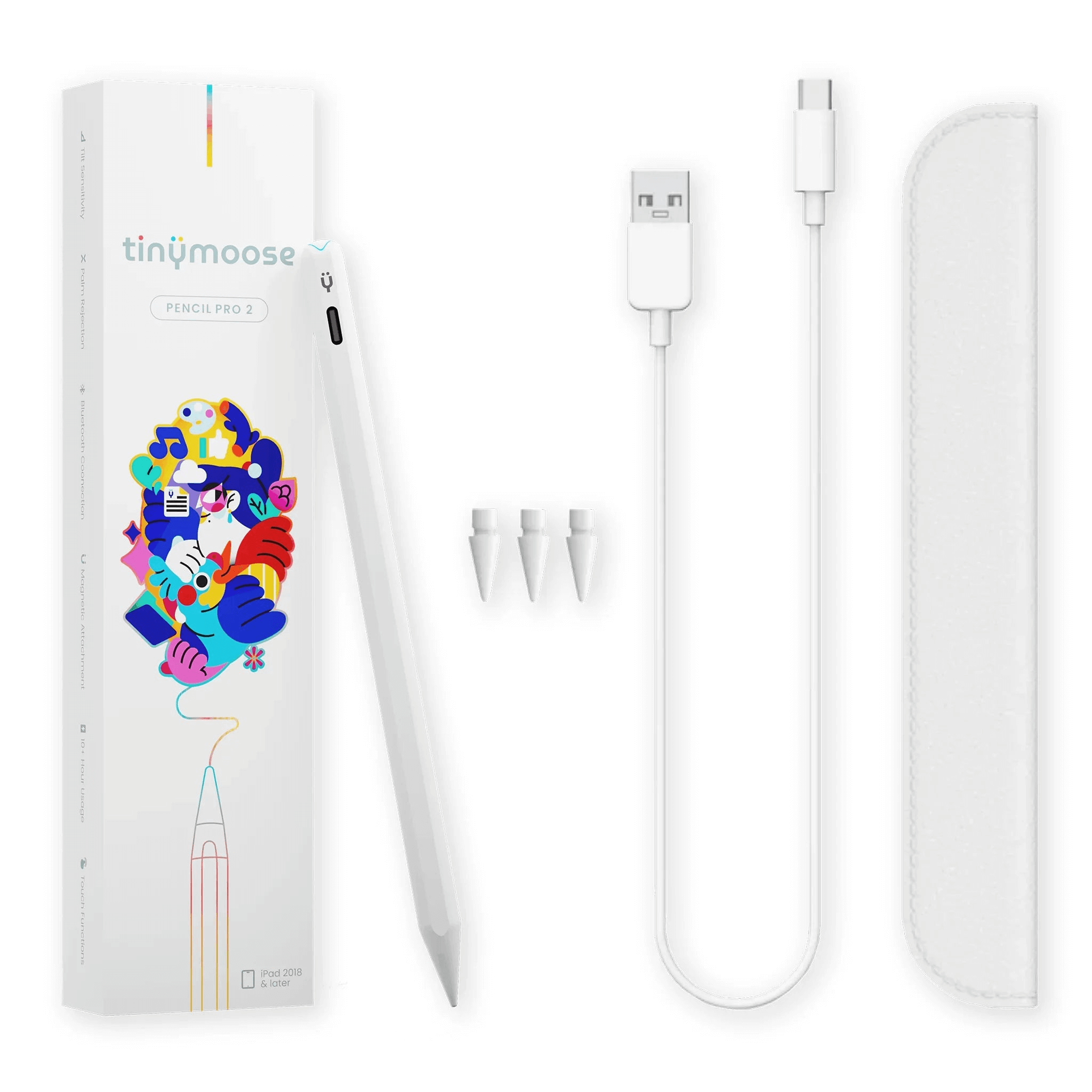 Pencil Pro 2 | Alpine White - iPad Pen with Gesture Control Tinymoose