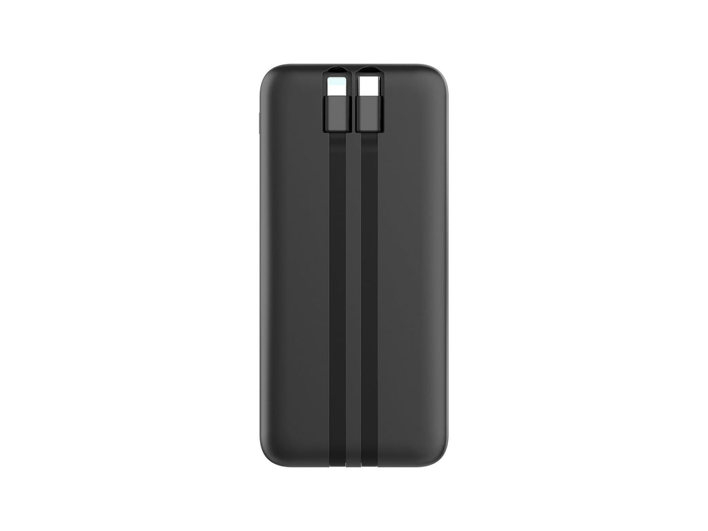 Techancy Mobile Power 10000mah 2.4a Charging TF2783, Cabo De Carregamento 2 Em 1 Usb C+Ip, Ecrã Digital De Energia, Preto Techancy